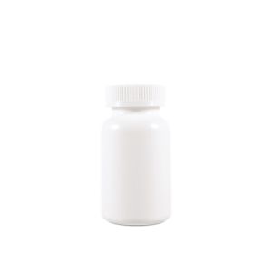 225cc Opaque White Plastic Packer Bottle (F1002H0225) with White Child-Resistant Plastic Cap