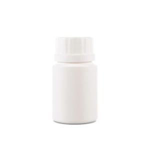 100cc Opaque White Plastic Packer Bottle (F1003H0100) with White Tamper-Evident Plastic Cap