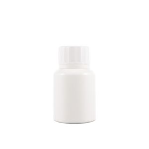 150cc Opaque White Plastic Packer Bottle (F1007H0150) with White Tamper-Evident Plastic Cap