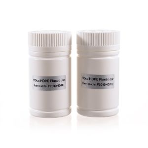 110cc Opaque White Plastic Packer Bottle (F2019H0110) with White Tamper-Evident Plastic Cap 