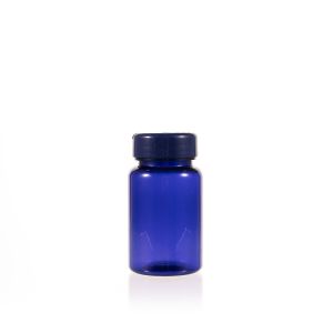 100cc Blue PET Plastic Packer Bottle (F2019P0100) with Blue Flip-Top Cap
