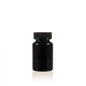 120cc Black PET Plastic Packer Bottle (F2040P0120) with Black Child-Resistant Plastic Cap