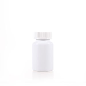 120cc White PET Plastic Packer Bottle (F2040P0120) with White Child-Resistant Plastic Cap