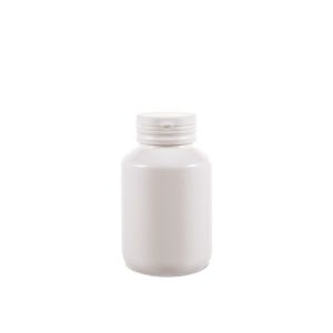 175cc Opaque White Plastic Packer Bottle (F2043H0175) with White Tamper-Evident Flip Top Plastic Cap