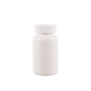225cc Opaque White Plastic Packer Bottle (F2056H0225) with White Child-Resistant Plastic Cap