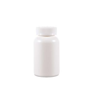 250cc Opaque White Plastic Packer Bottle (F2061H0250) with White Child-Resistant Plastic Cap 