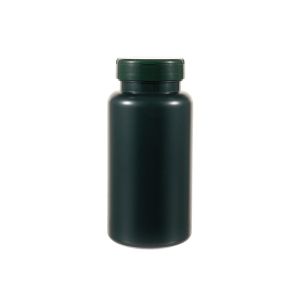 250cc Opaque Black Plastic Packer Bottle (F2064H0250) with Black Flip Top Plastic Cap
