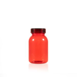150cc Red PET Plastic Packer Bottle (F2069P0150) with Clear Screw Plastic Cap