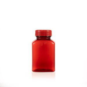 150cc Red PET Plastic Packer Bottle (F2071P0150) with Red Flip-Top Plastic Cap