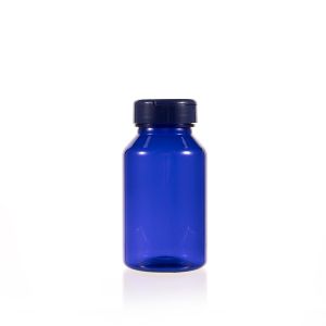 150cc Blue PET Plastic Packer Bottle (F2085P0150) with Blue Flip-Top Cap
