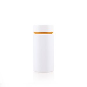 150cc White PET Plastic Packer Bottle (F2093P0150) with Yellow and White Double Shell Cap