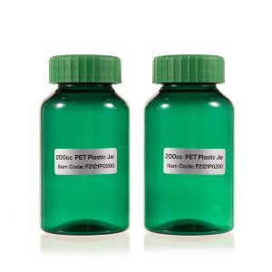 200cc Green PET Plastic Packer Bottle (F2121P0200) with Green Screw Plastic Cap