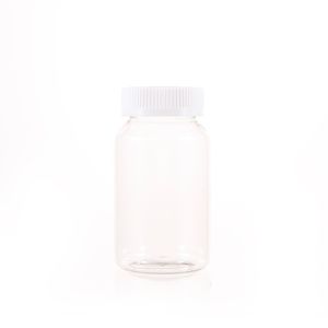 200cc Clear PET Plastic Packer Bottle (F2125P0200) with White Screw Plastic Cap