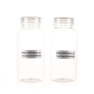 200cc Clear PET Plastic Packer Bottle (F2134P0200) with Clear Screw Cap