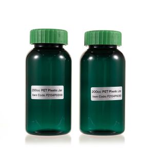 200cc Green PET Plastic Packer Bottle (F2134P0200) with Green Screw Plastic Cap