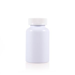 250cc White PET Plastic Packer Bottle (F2138P0250) with White Child-Resistant Plastic Cap