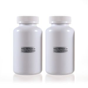 500cc White PET Plastic Packer Bottle (F2173P0500) with White Screw Plastic Cap