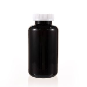 750cc Black PET Plastic Packer Bottle (F2182P0750) with White Screw Plastic Cap