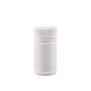 110cc Opaque White Plastic Packer Bottle (F2201H0110) with White Tamper-Evident Plastic Cap