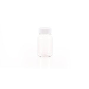 80cc Clear PET Plastic Packer Bottle (F2201P0080) with White Screw Plastic Cap