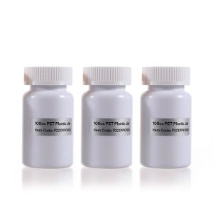 100cc White PET Plastic Packer Bottle (F2201P0100) with White Child-Resistant Plastic Cap