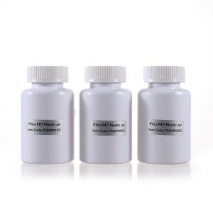 175cc Opaque White PET Plastic Packer Bottle (F2201P0175) with White Child-Resistant Plastic Cap