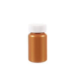 100cc Opaque Gold Plastic Packer Bottle (F2202H0100) with White Child-Resistant Plastic Cap 