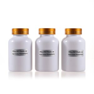 175cc Opaque White PET Packer Bottle with Gold Electroplated Cap