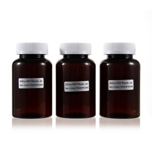 200cc Amber PET Plastic Packer Bottle (F2203P0200) with White Child-Resistant Plastic Cap