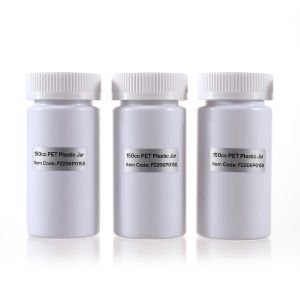 150cc Opaque White PET Plastic Packer Bottle (F2206P0150) with White Child-Resistant Plastic Cap