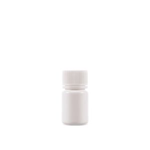 10cc Opaque White Plastic Bottle (F3301H0010) with White Ribbed Plain Plastic Cap  