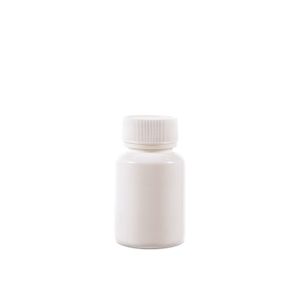 45cc Opaque White Plastic Bottle (F3301H0045) with White Ribbed Plain Plastic Cap