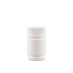 50cc Opaque White Plastic Bottle (F3301H0050) with White Ribbed Plain Plastic Cap 