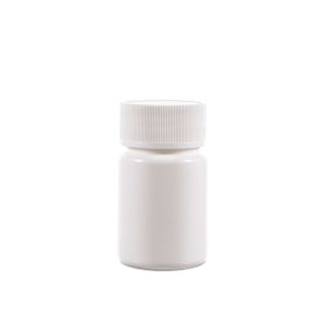 60cc Opaque White Plastic Bottle (F3301H0060) with White Ribbed Plain Plastic Cap