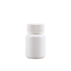70cc Opaque White Plastic Bottle (F3301H0070) with White Ribbed Plain Plastic Cap