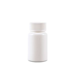 90cc Opaque White Plastic Bottle (F3301H0090) with White Ribbed Plain Plastic Cap