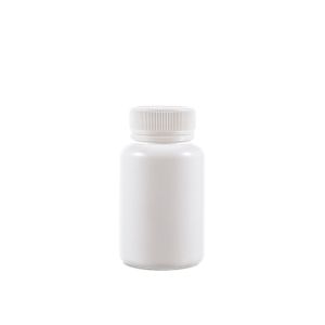 110cc Opaque White Plastic Bottle (F3301H0110) with White Ribbed Plain Plastic Cap