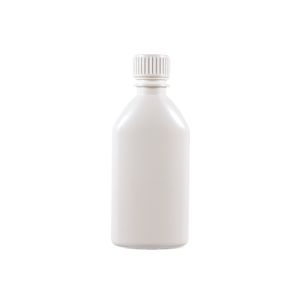 150cc Opaque White Plastic Bottle with PP28 White Plastic Cap  (F3301H0150) 