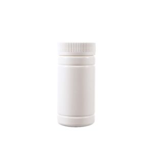 180cc Opaque White Plastic Bottle (F3301H0180) with White Ribbed Plain Plastic Cap 