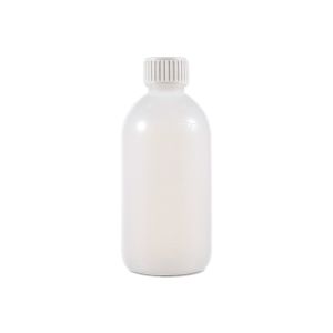250cc Opaque White Plastic Bottle (F3301H0250) with PP28 White Plastic Cap 