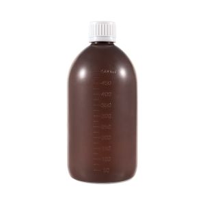 500cc Opaque Amber Plastic Bottle with PP28 Tamper Evident Plastic Cap  (F3301H0500) 