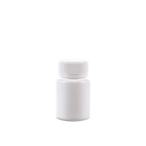 40cc Opaque White Plastic Bottle (F3302H0040) with White Ribbed Plain Plastic Cap 