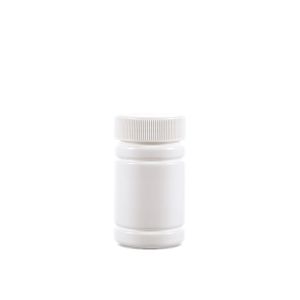 70cc Opaque White Plastic Bottle (F3302H0070) with White Ribbed Plain Plastic Cap