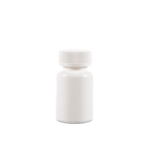 75cc Opaque White Plastic Packer Bottle (F3302H0075) with White Child-Resistant Plastic Cap