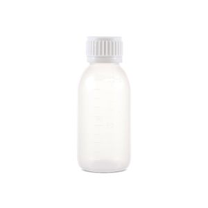 100cc Transparent Plastic Bottle with PP28 Tamper Evident Plastic Cap  (F3302H0100) 
