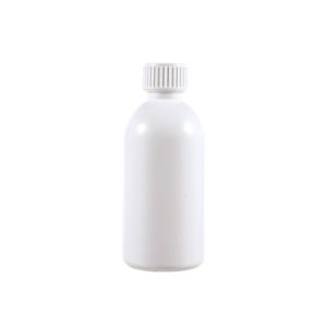 200cc Opaque White Plastic Bottle with PP28 White Plastic Cap  (F3302H0200) 