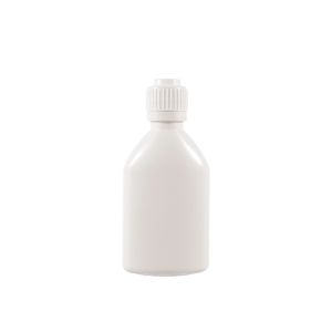 120cc Opaque White Plastic Bottle with PP28 White Plastic Cap  (F3303H0120) 