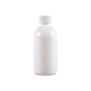 250cc Opaque White Plastic Bottle with PP28 White Plastic Cap  (F3304H0250) 