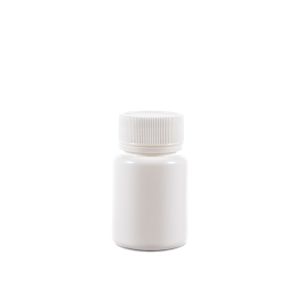 30cc Opaque White Plastic Packer Bottle (F3305H0030) with White Plastic Cap 