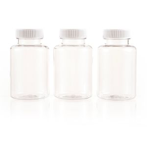 175cc Clear PET Plastic Packer Bottle (F3002P0175) with White Screw Cap